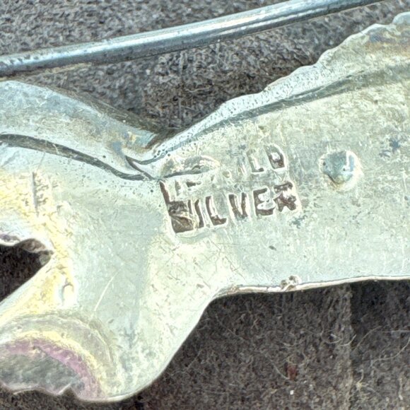 VTG Sterling Silver 925 Flying Seagull Textured Brooch Size 2.5" Length - Picture 11 of 14